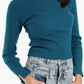 Mock Neck Ribbed Pullover