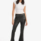Black Leather Flare Pants