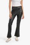 Black Leather Flare Pants