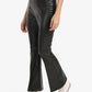 Black Leather Flare Pants