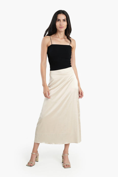 Light Beige Satin Skirt