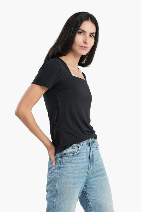 Cotton Square Neck Top