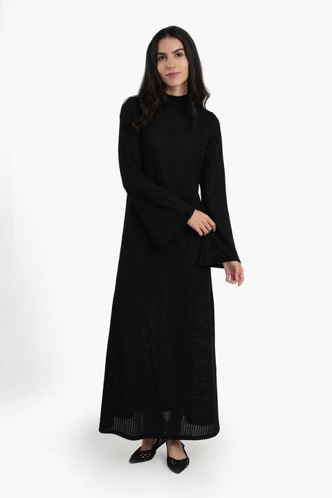 Dress with Long Flared Sleeves