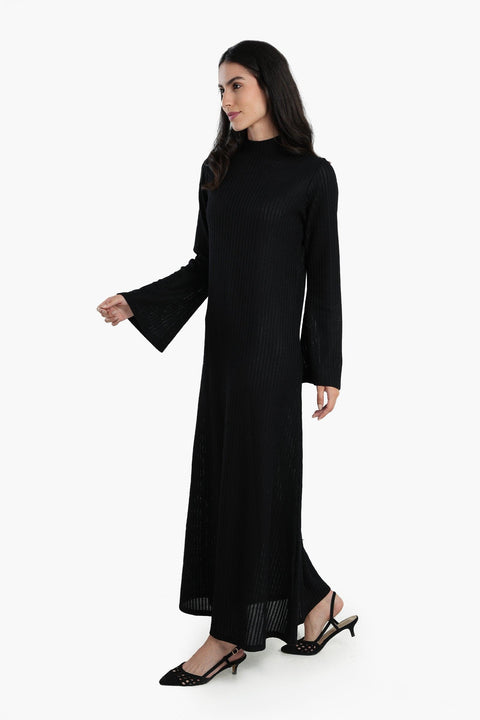 Dress with Long Flared Sleeves