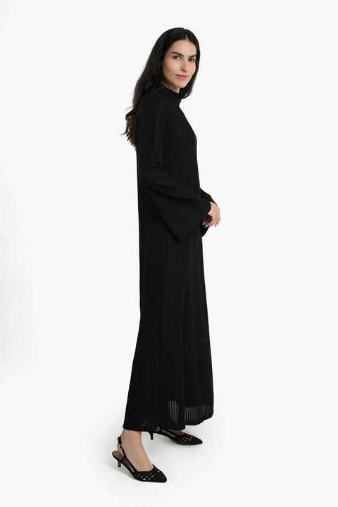 Dress with Long Flared Sleeves