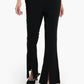 Black Flare Pants with Slits