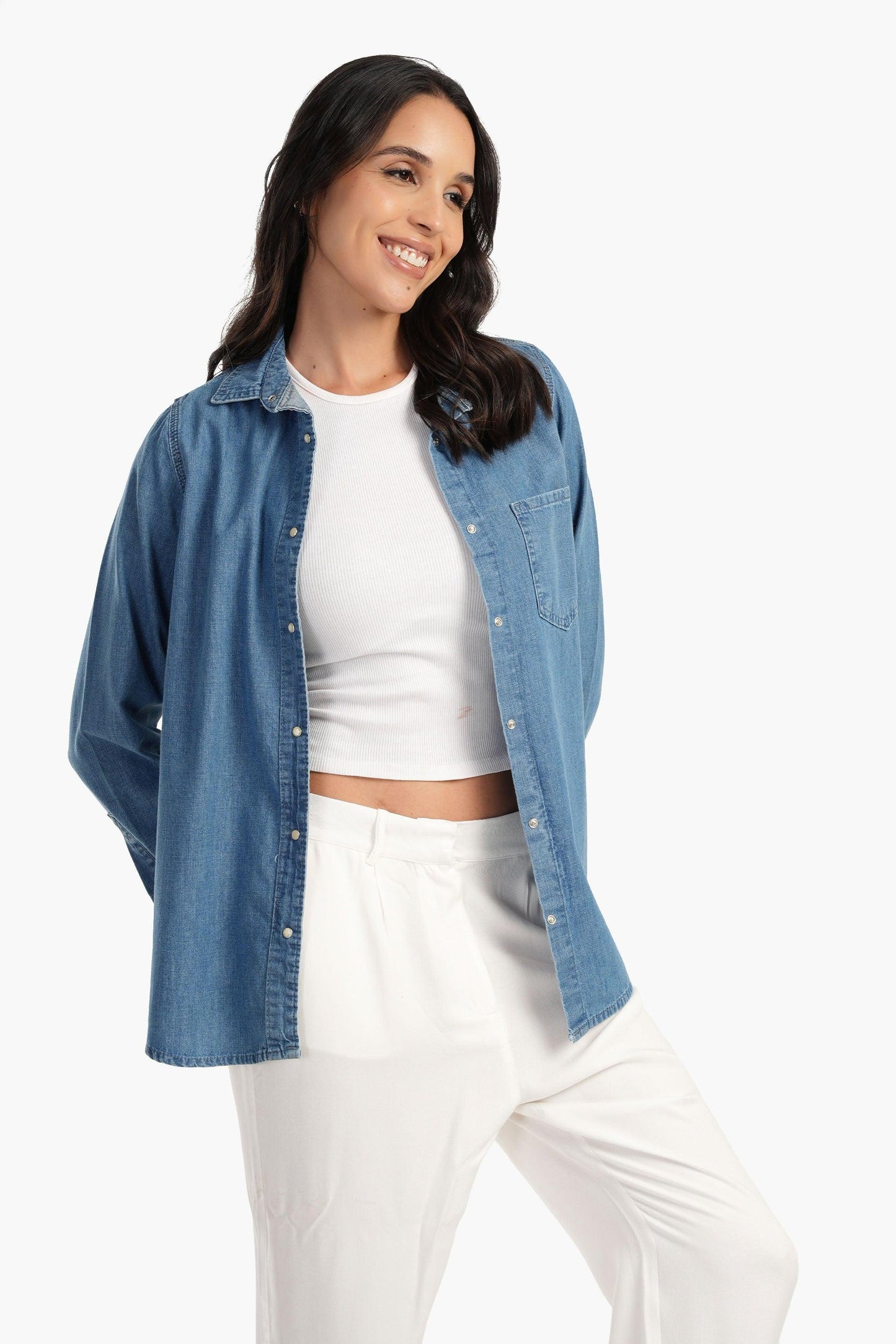 قميص جينز بكباسين