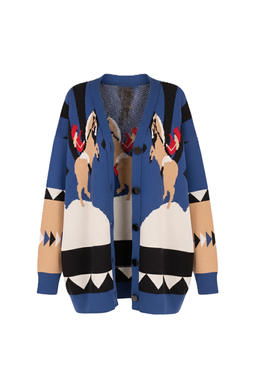 Horse Printed Cardigan