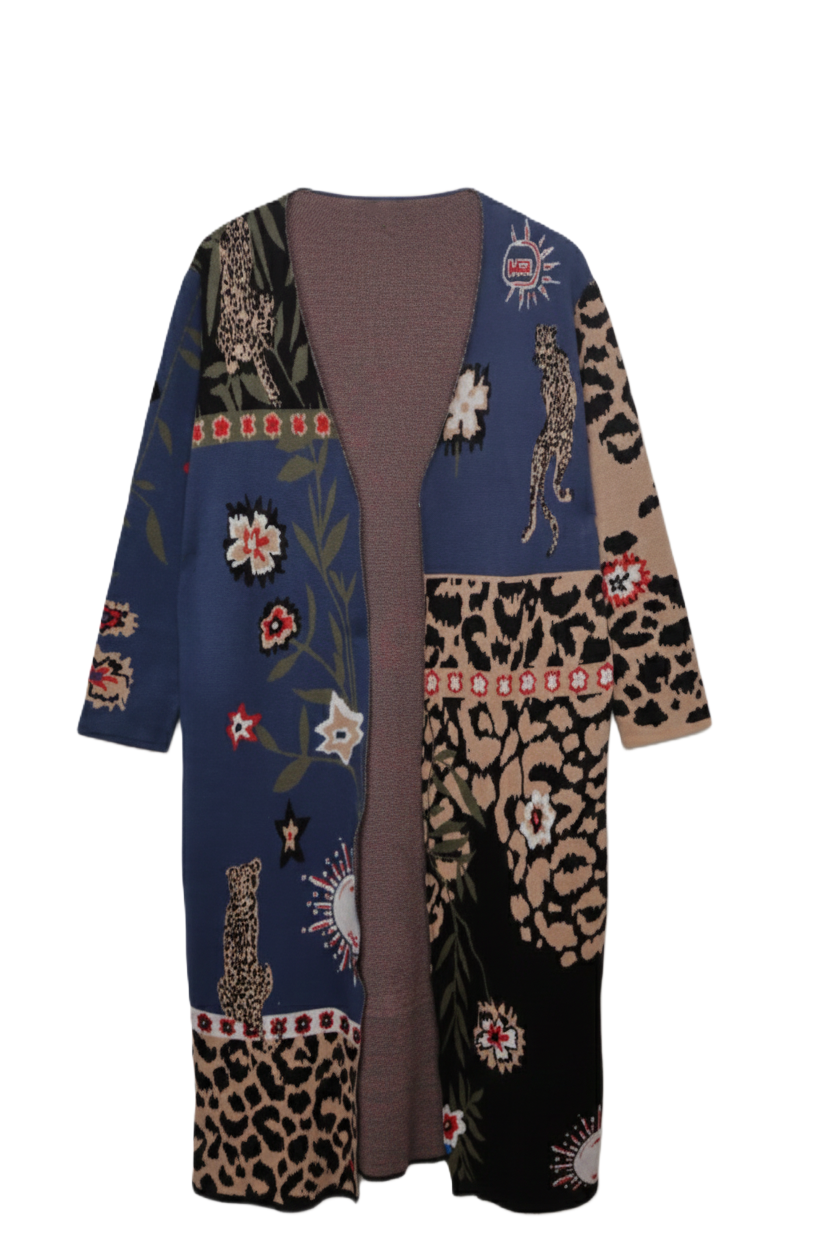 Leopard & Floral Prints Cardigan
