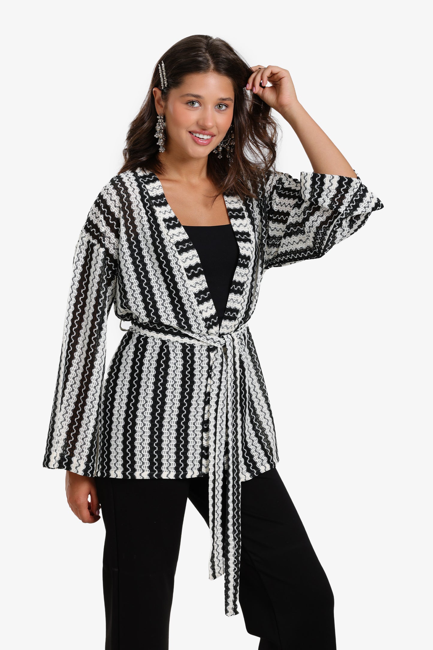 Striped Tencel Summer Cardigan