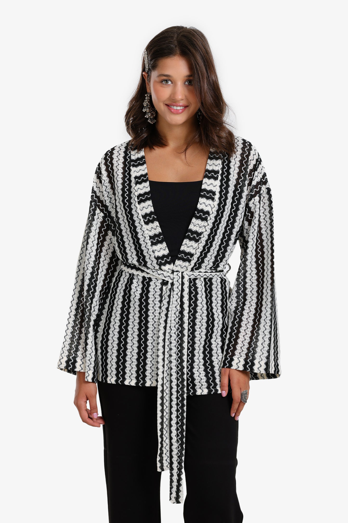 Striped Tencel Summer Cardigan