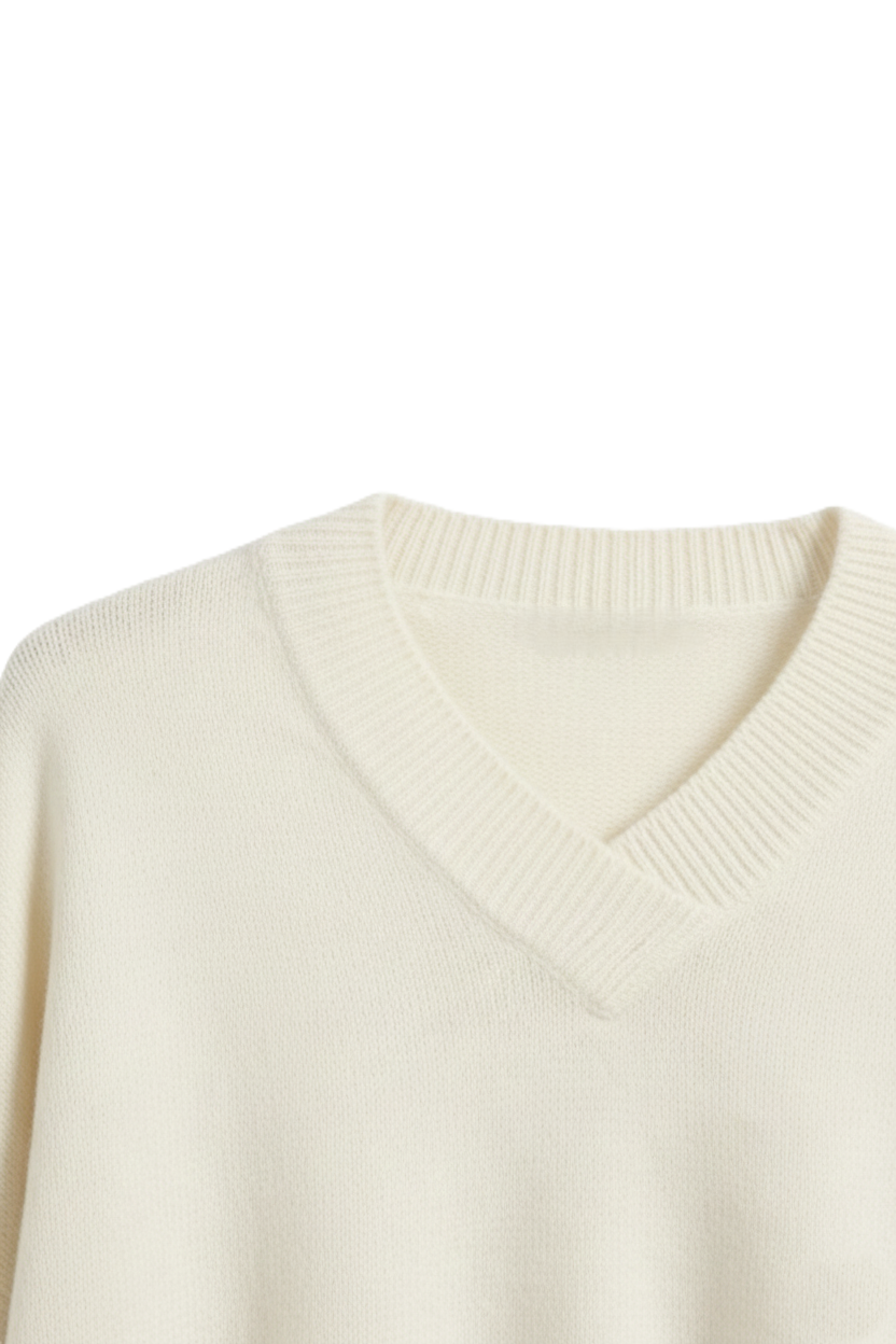 Folded Hem Wool Pullover