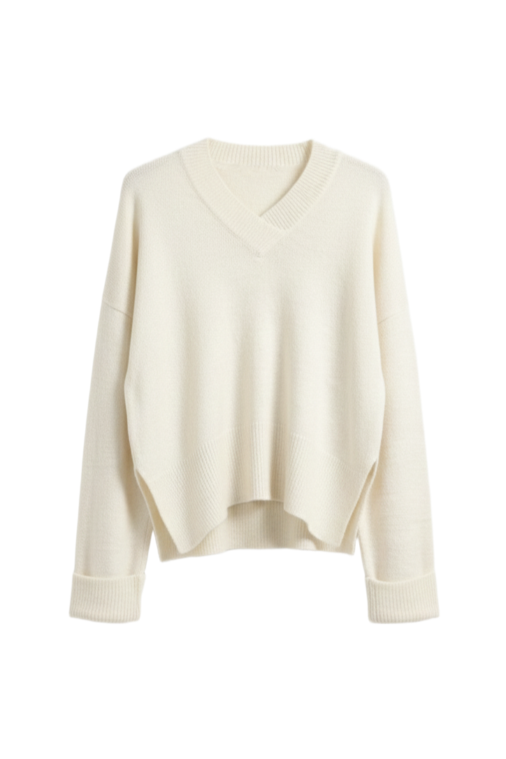 Folded Hem Wool Pullover