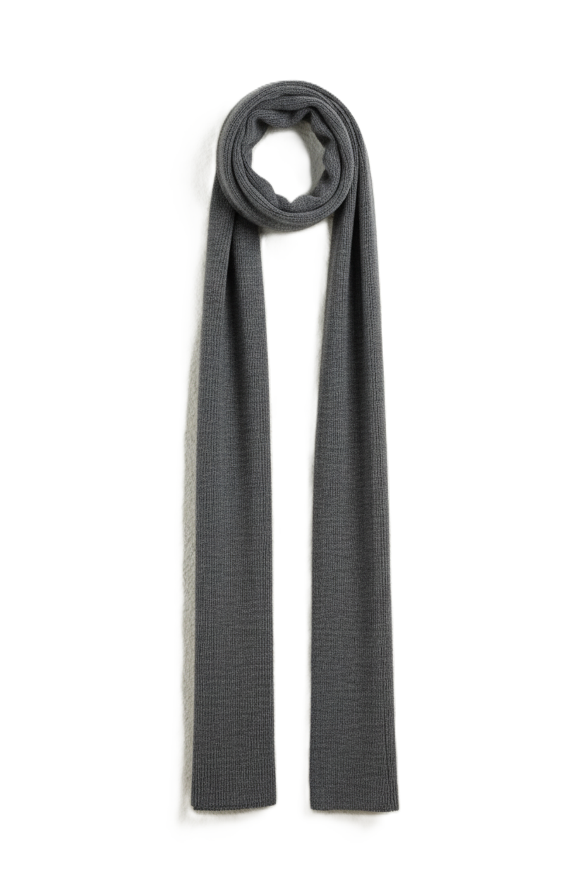 Soft Ribbed Knitted Scarf