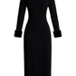 Midi Fur Cuff Dress