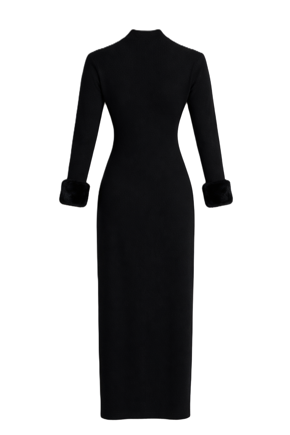 Midi Fur Cuff Dress