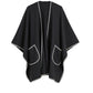 Relaxed Poncho with Zigzag Trim