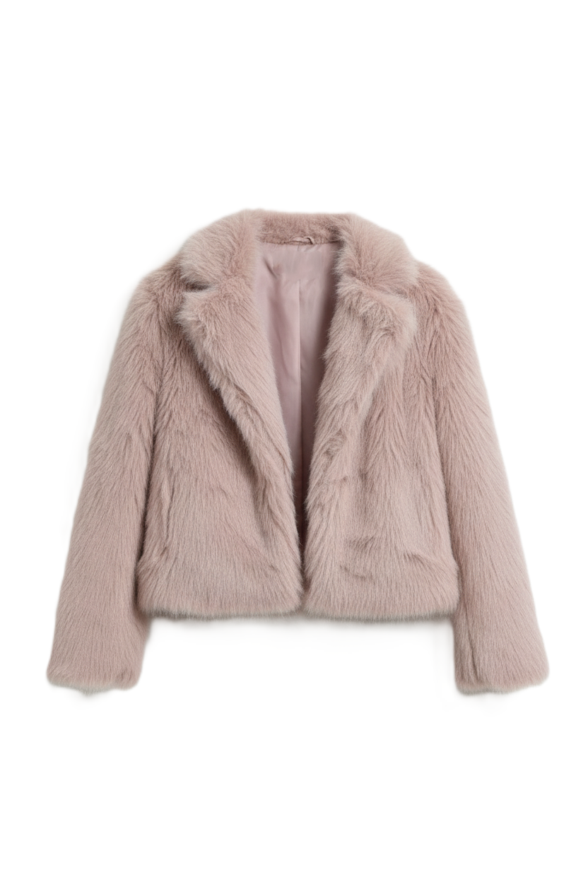 Open Neckline Fur Jacket