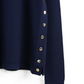 Ribbed Pullover with Side Buttons