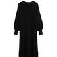 V-Neck Ribbed Midi Dress