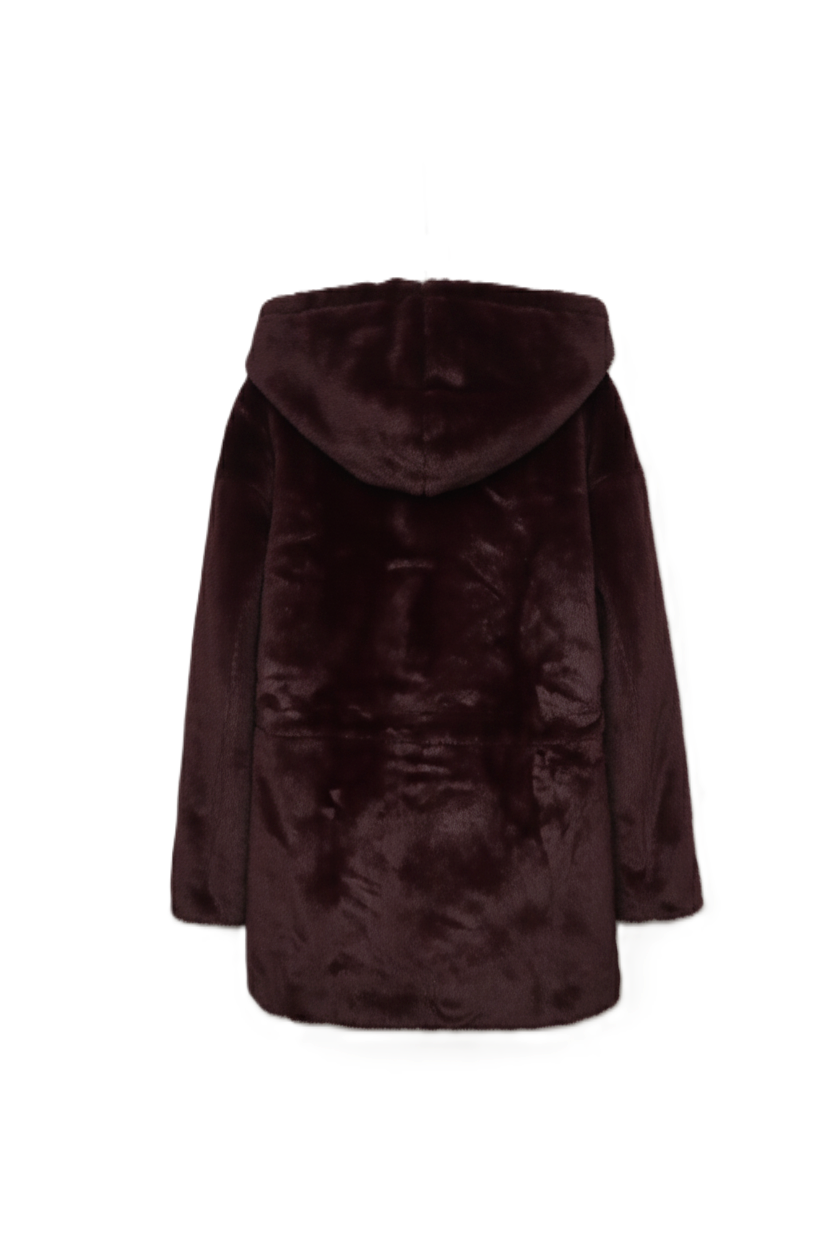 Hooded Faux Fur Coat