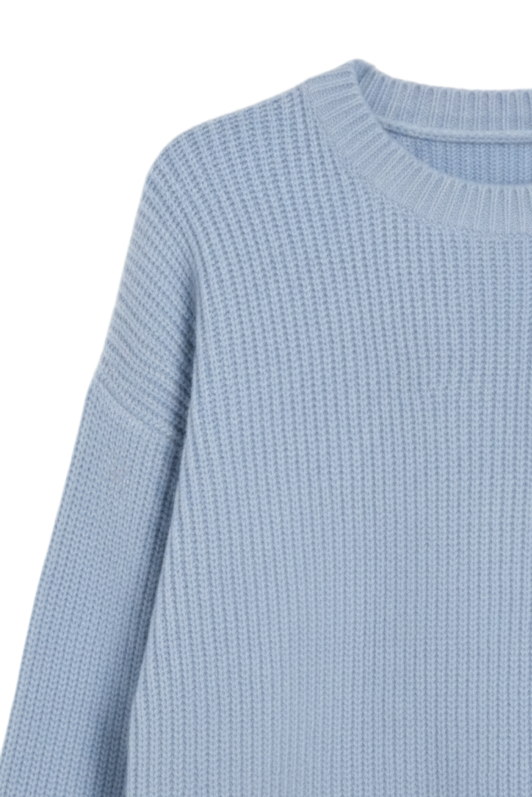 Ribbed-Trim Knit Pullover