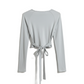 Tie-Back Wrap Lounge Top