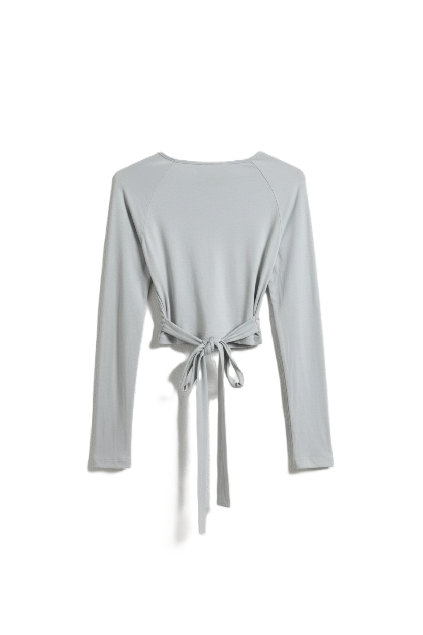 Tie-Back Wrap Lounge Top