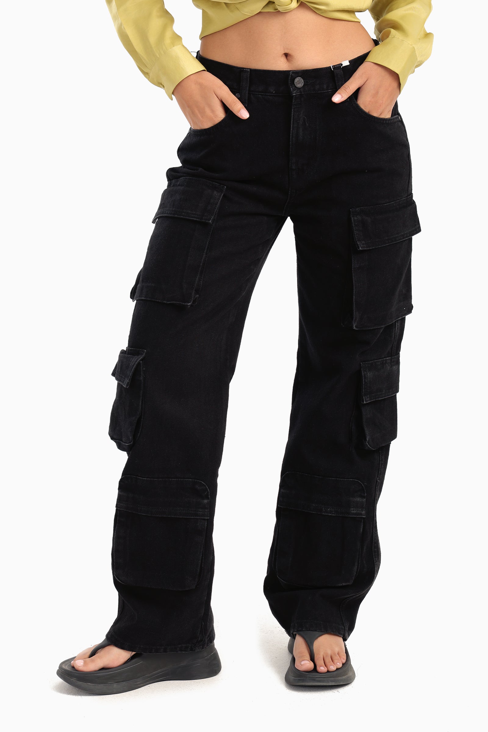 Black Cargo Jeans