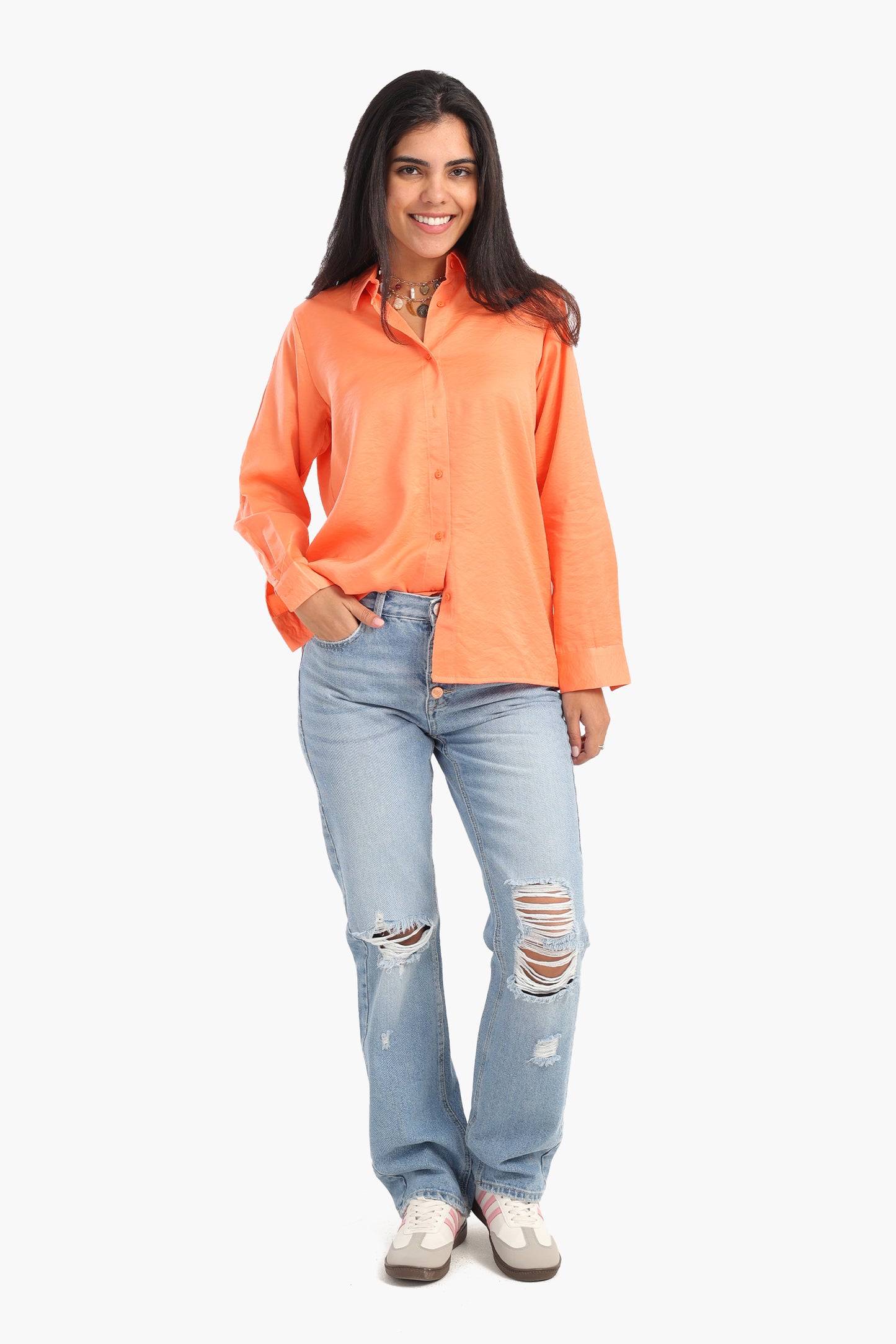 Ripped Straight Cut Jeans