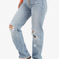 Ripped Straight Cut Jeans