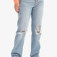 Ripped Straight Cut Jeans