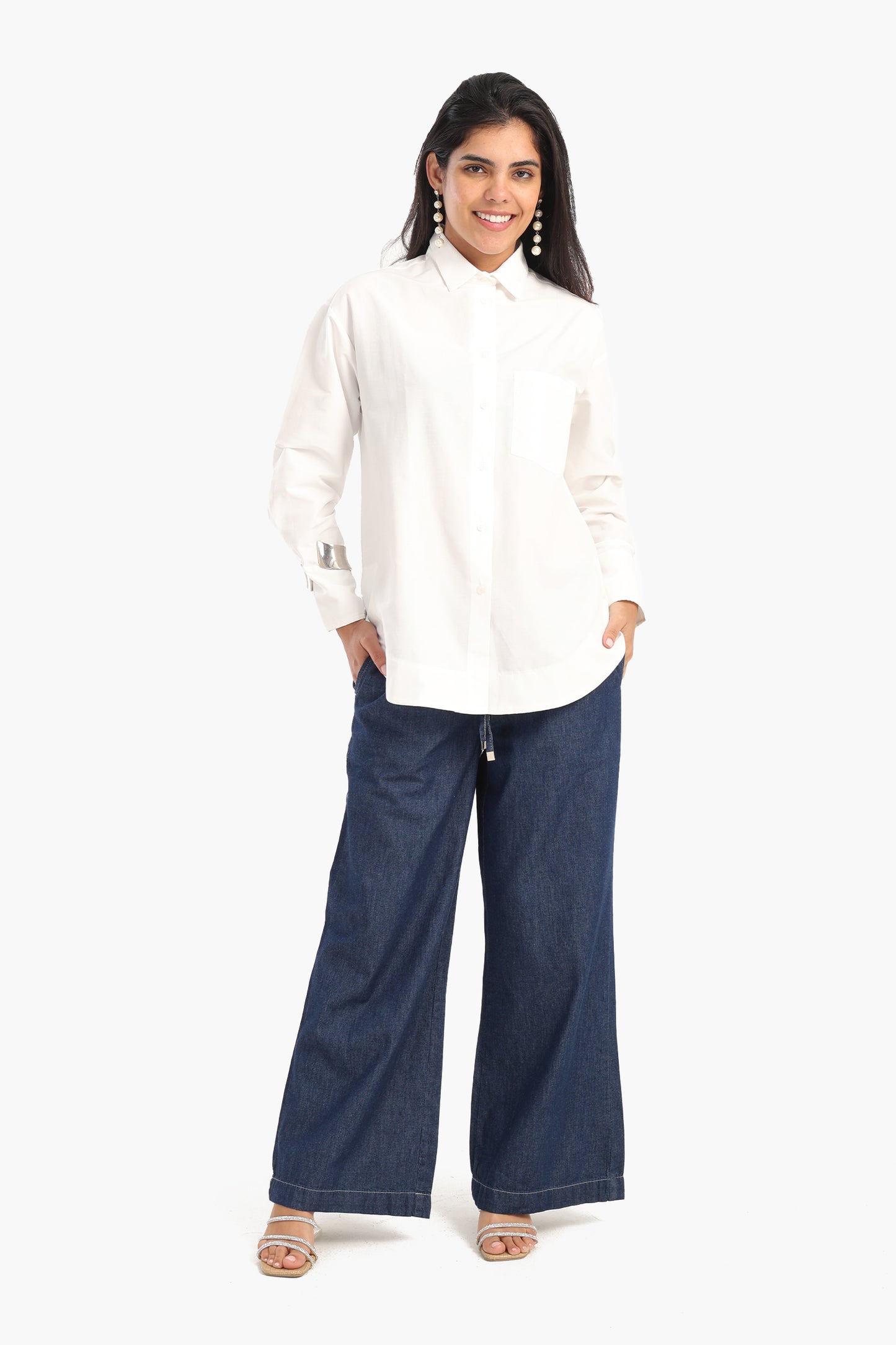 قميص فيسكوز بقصة واسعة 