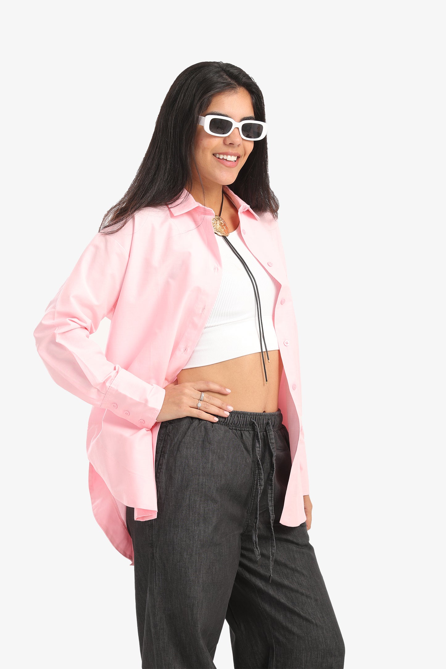 قميص فيسكوز بقصة واسعة 