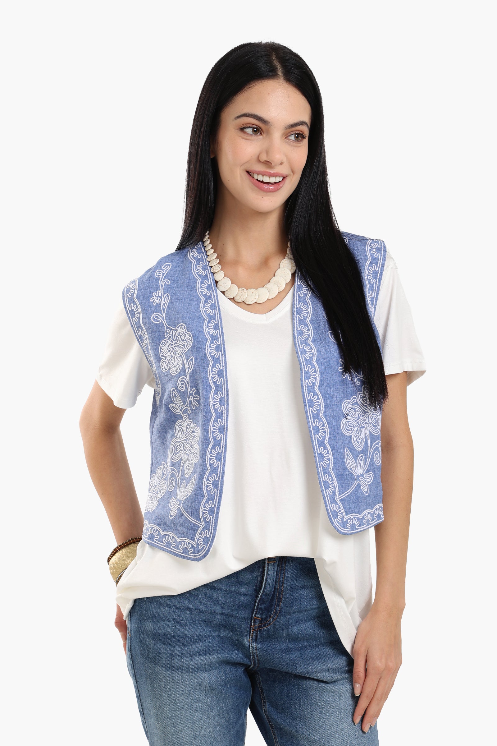 Printed Cropped Vest