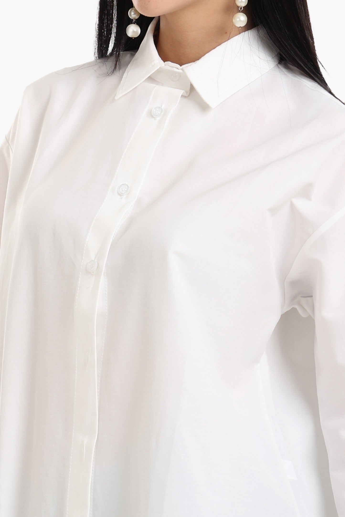 قميص فيسكوز مريح غير متماثل الطول