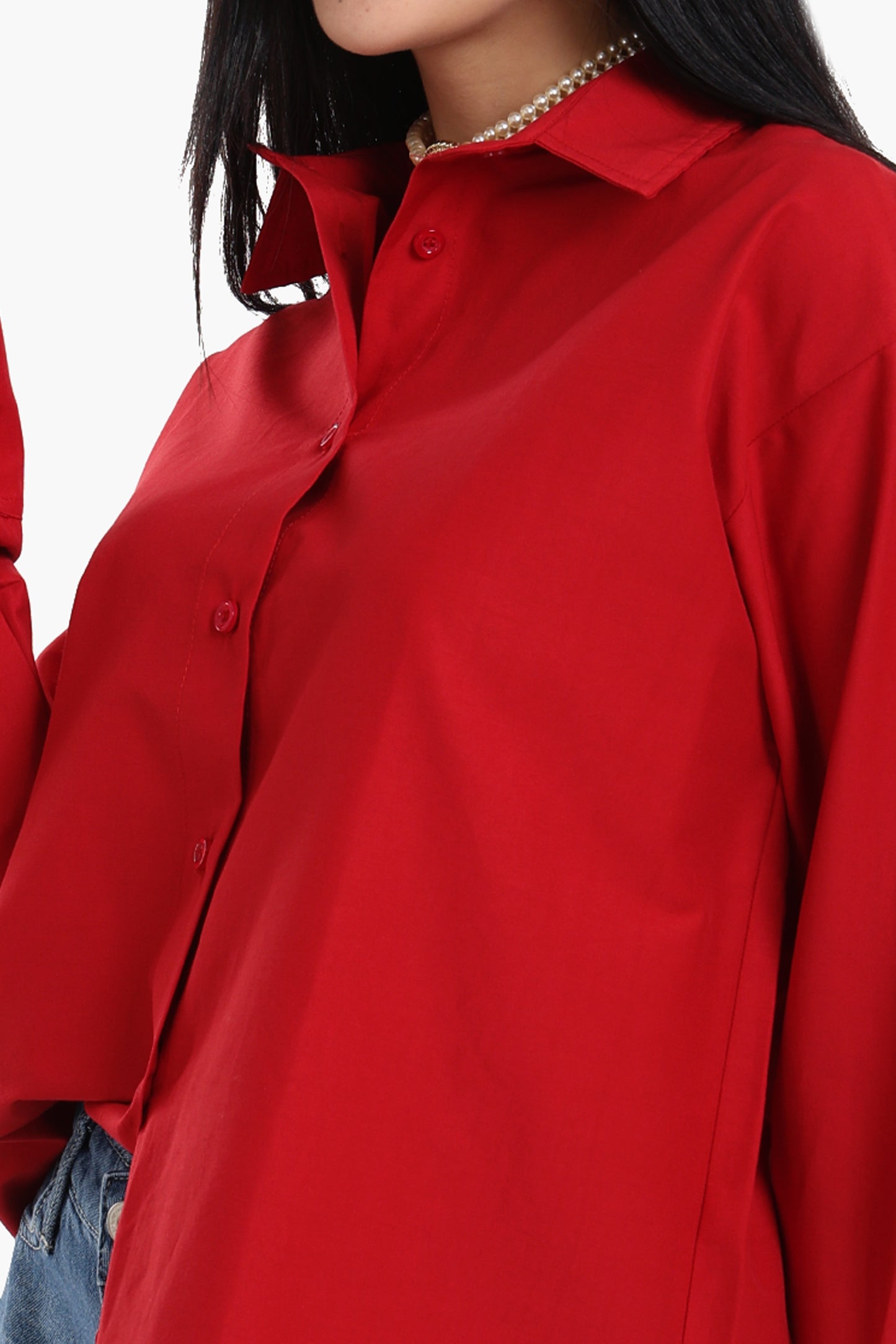 قميص فيسكوز مريح غير متماثل الطول