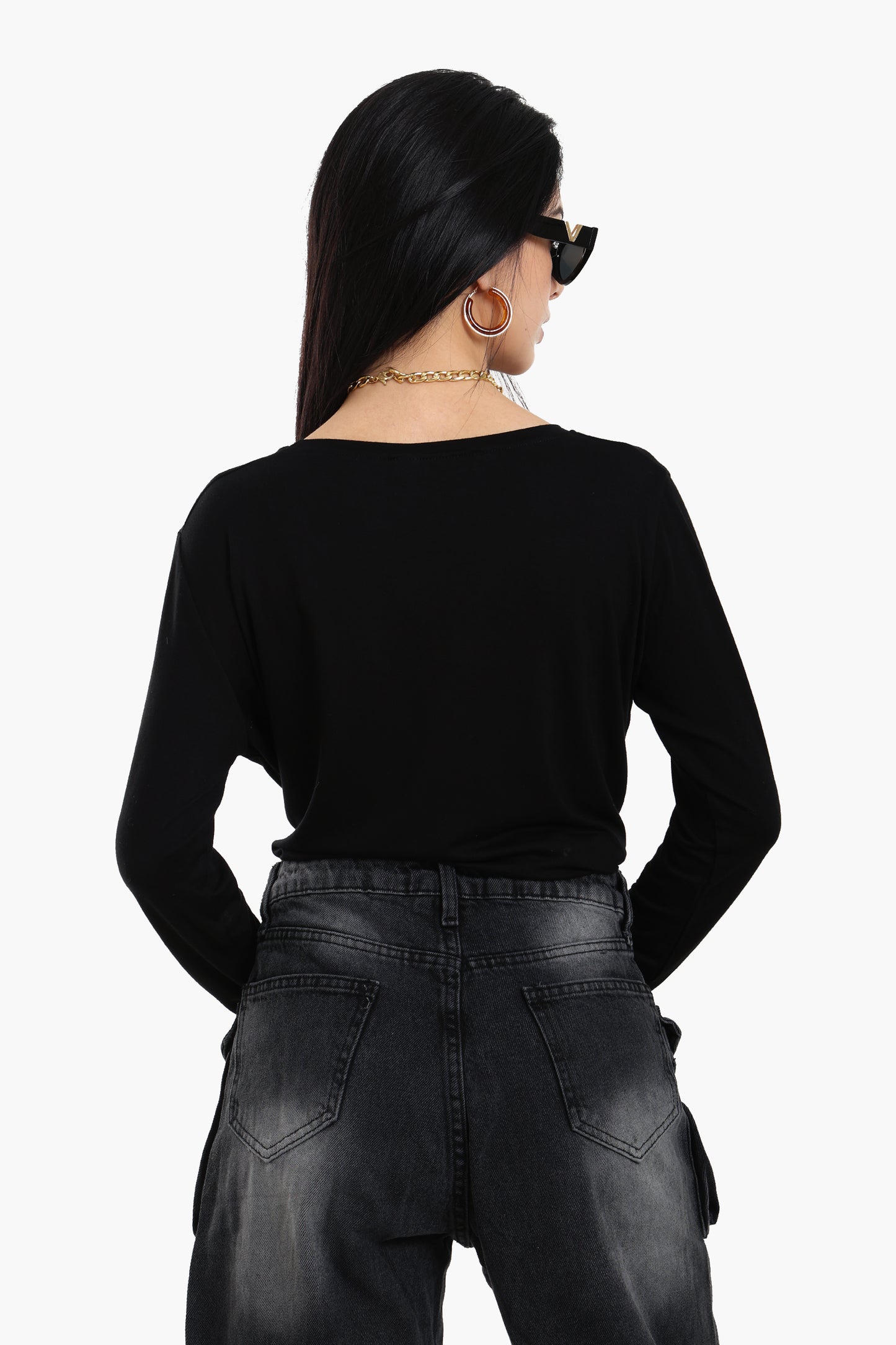 بلوزة فيسكوز بأكمام طويلة