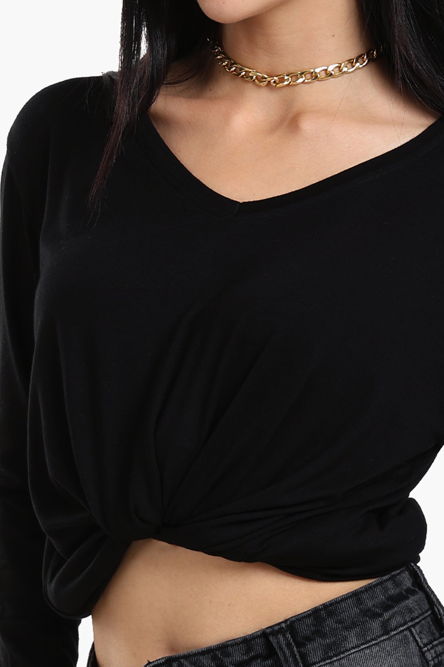 بلوزة فيسكوز بأكمام طويلة