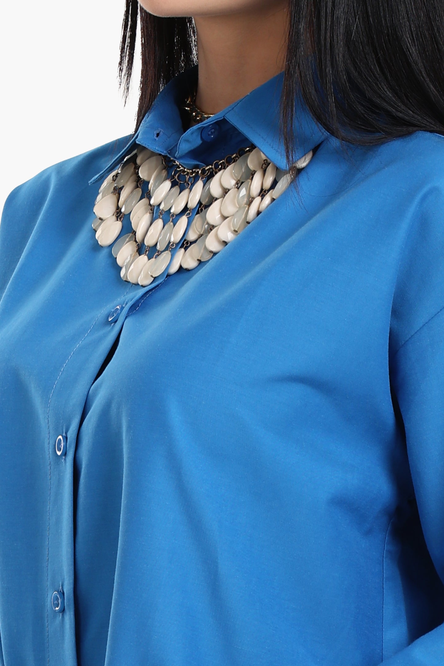 قميص فيسكوز مريح غير متماثل الطول