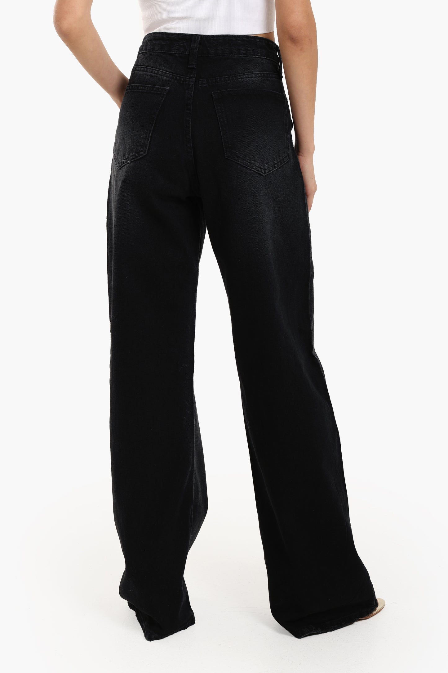 بنطلون جينز واسع هاي ويست