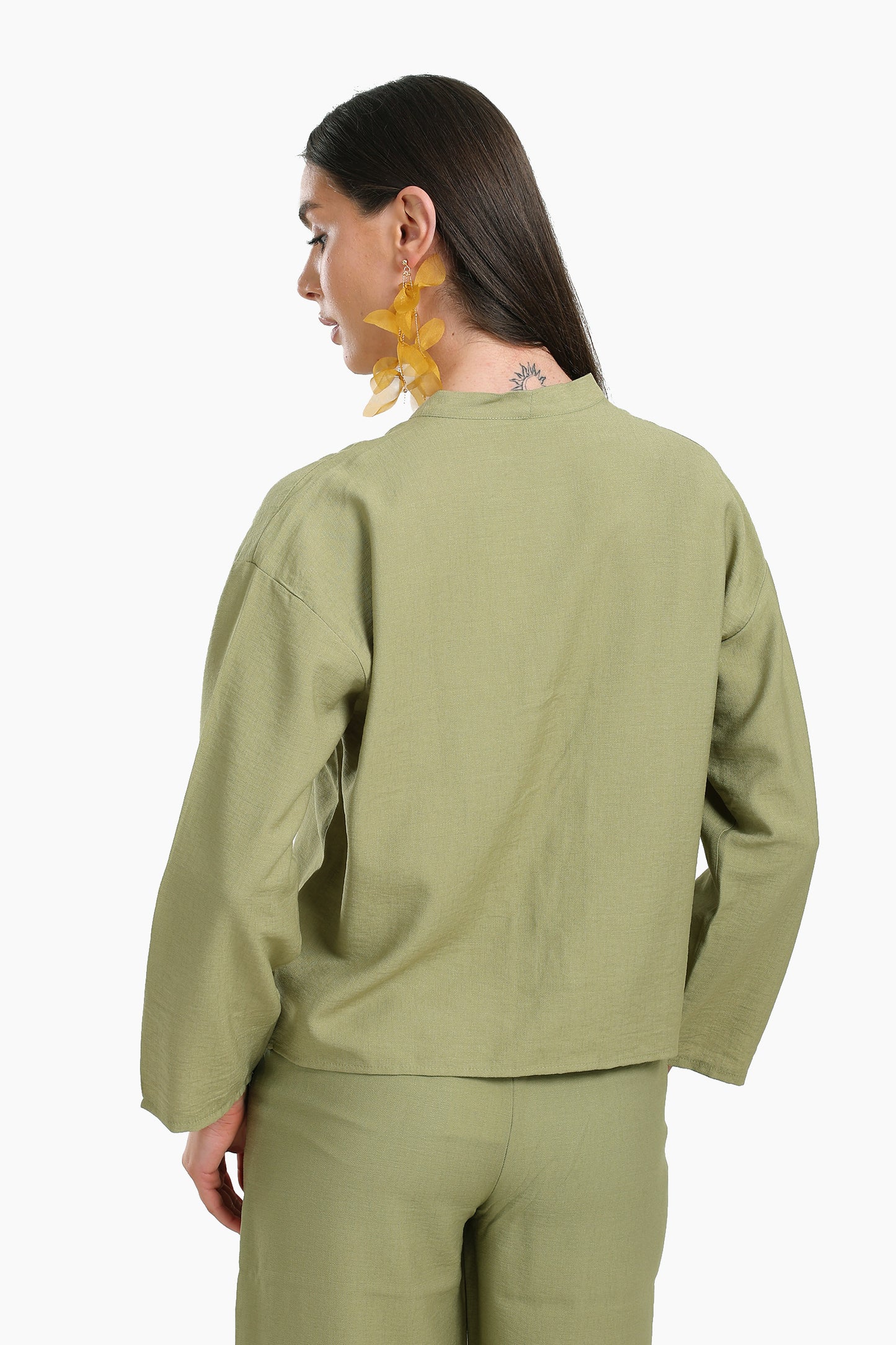 Tie Front V-Neck Blouse