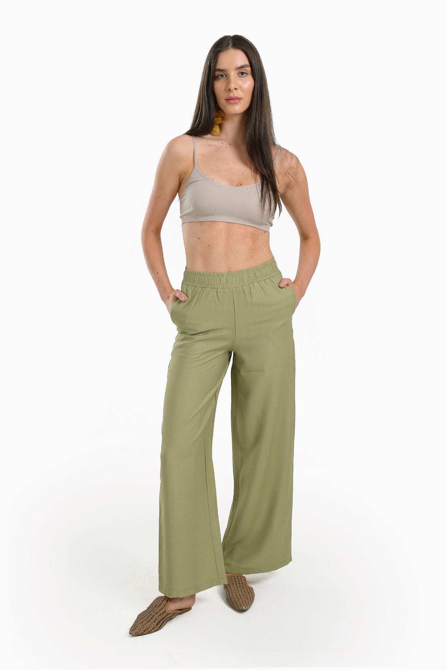 Olive Wide Leg Pants