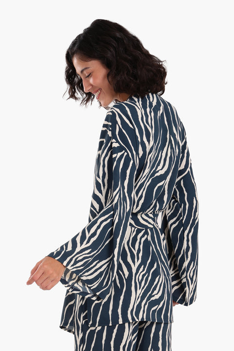 Zebra All Over Printed Kimono
