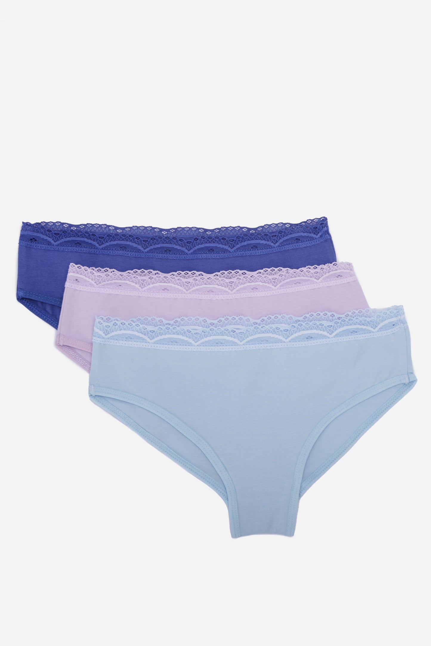 Cotton Lace Bikini Panties - Pack of 3