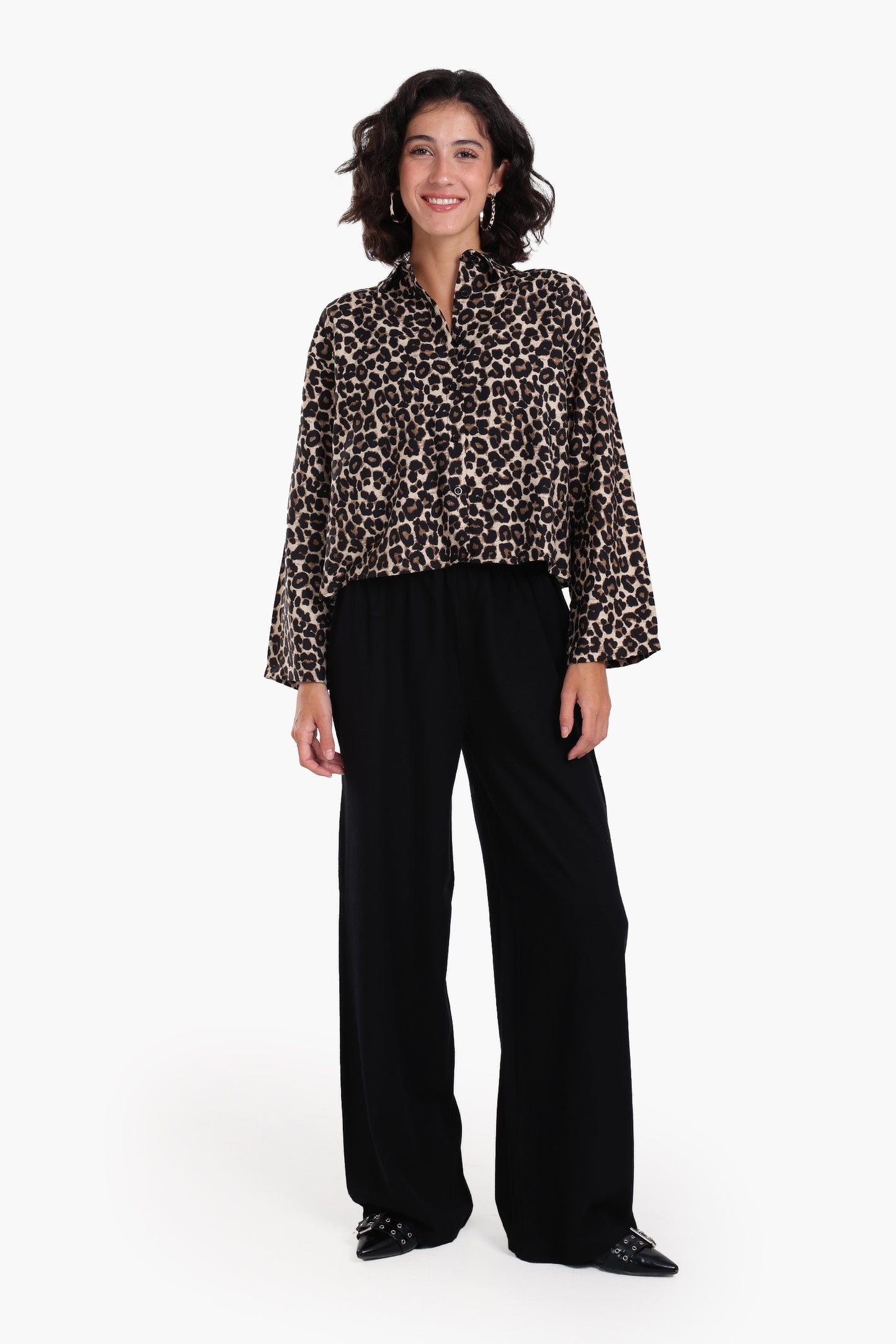 بنطلون مريح أرجل واسعة