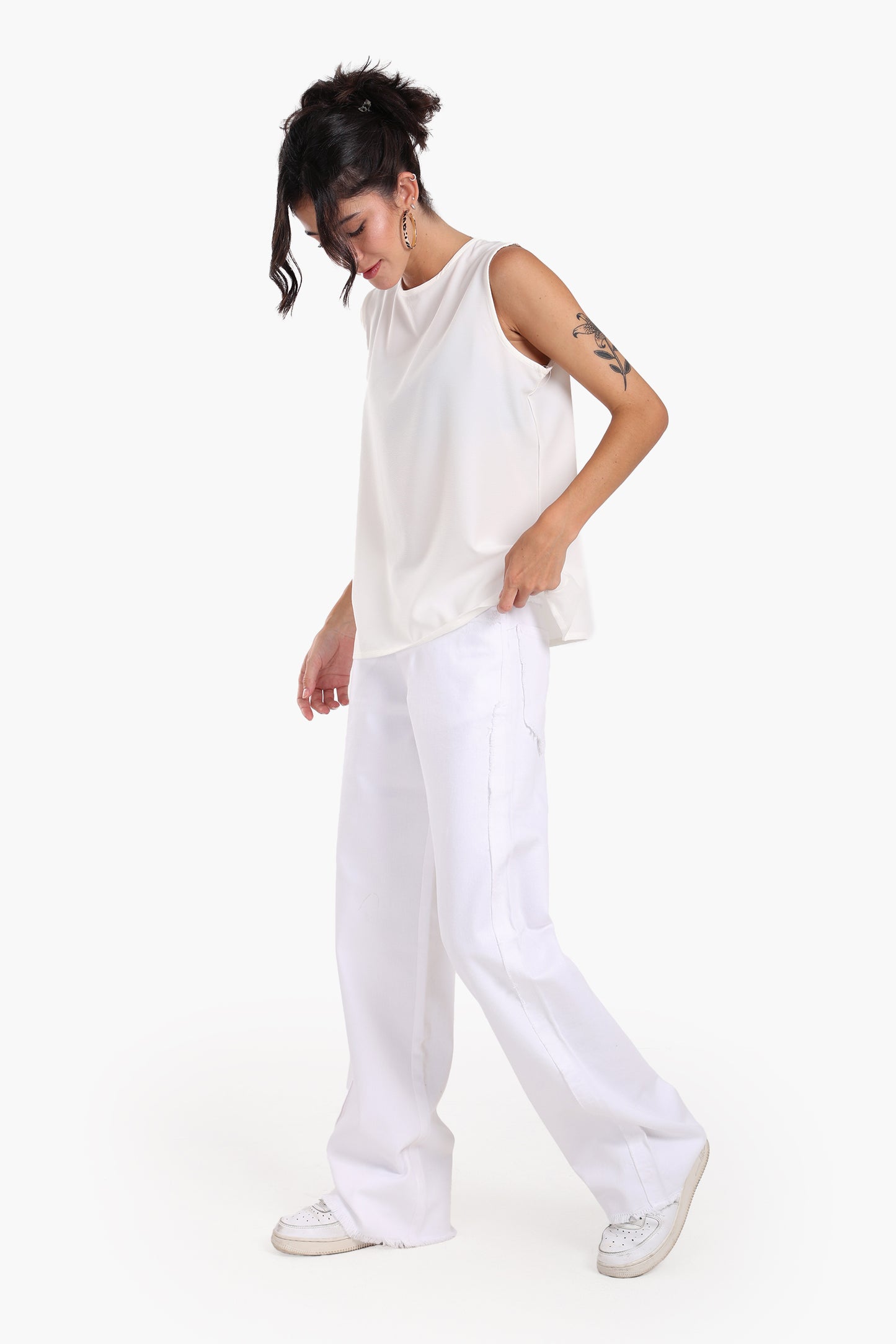 White Denim with Fringes