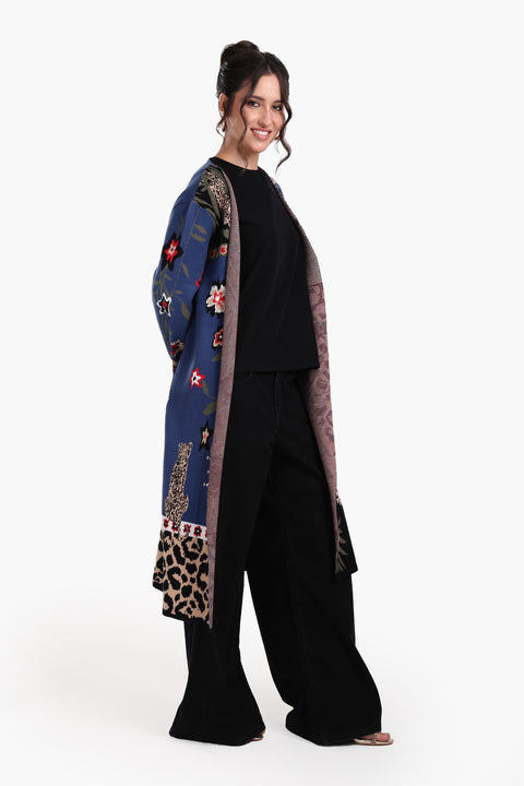Leopard & Floral Prints Cardigan