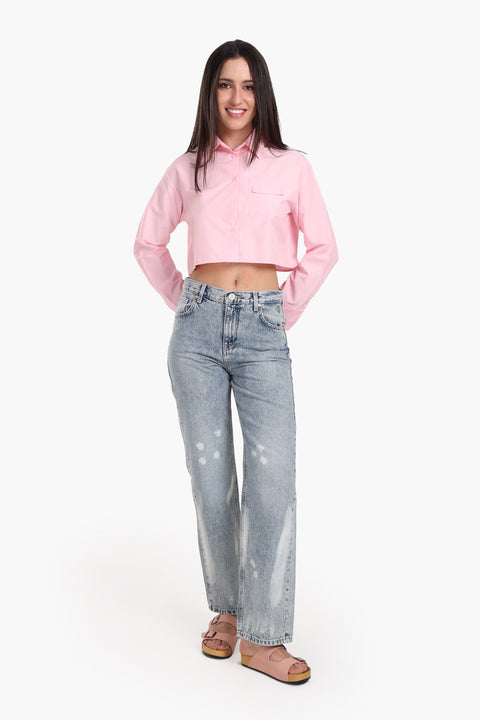 Cropped Viscose Shirt