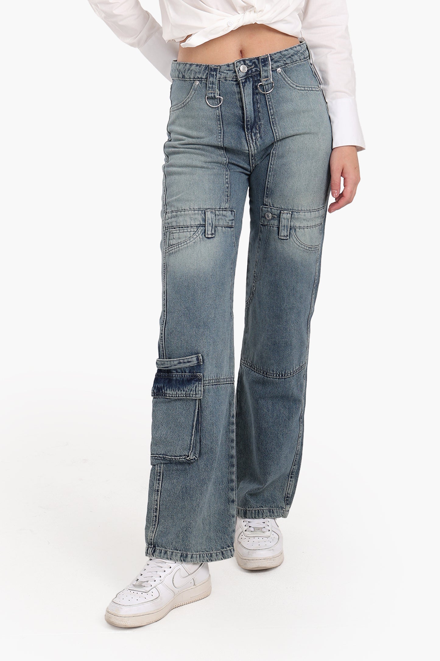 Straight Cut Cargo Jeans